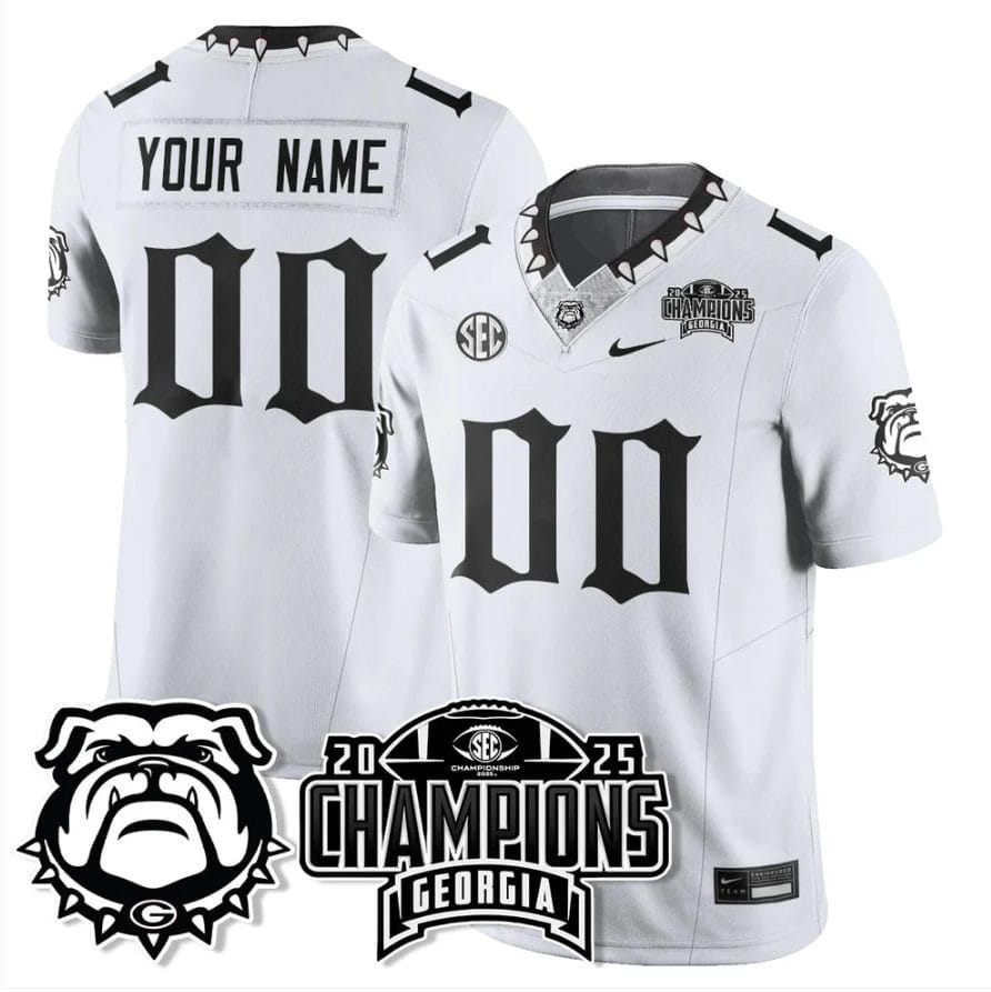 Custom Georgia Bulldogs Jersey Gothic SEC Football Champions Stitched - Image 3