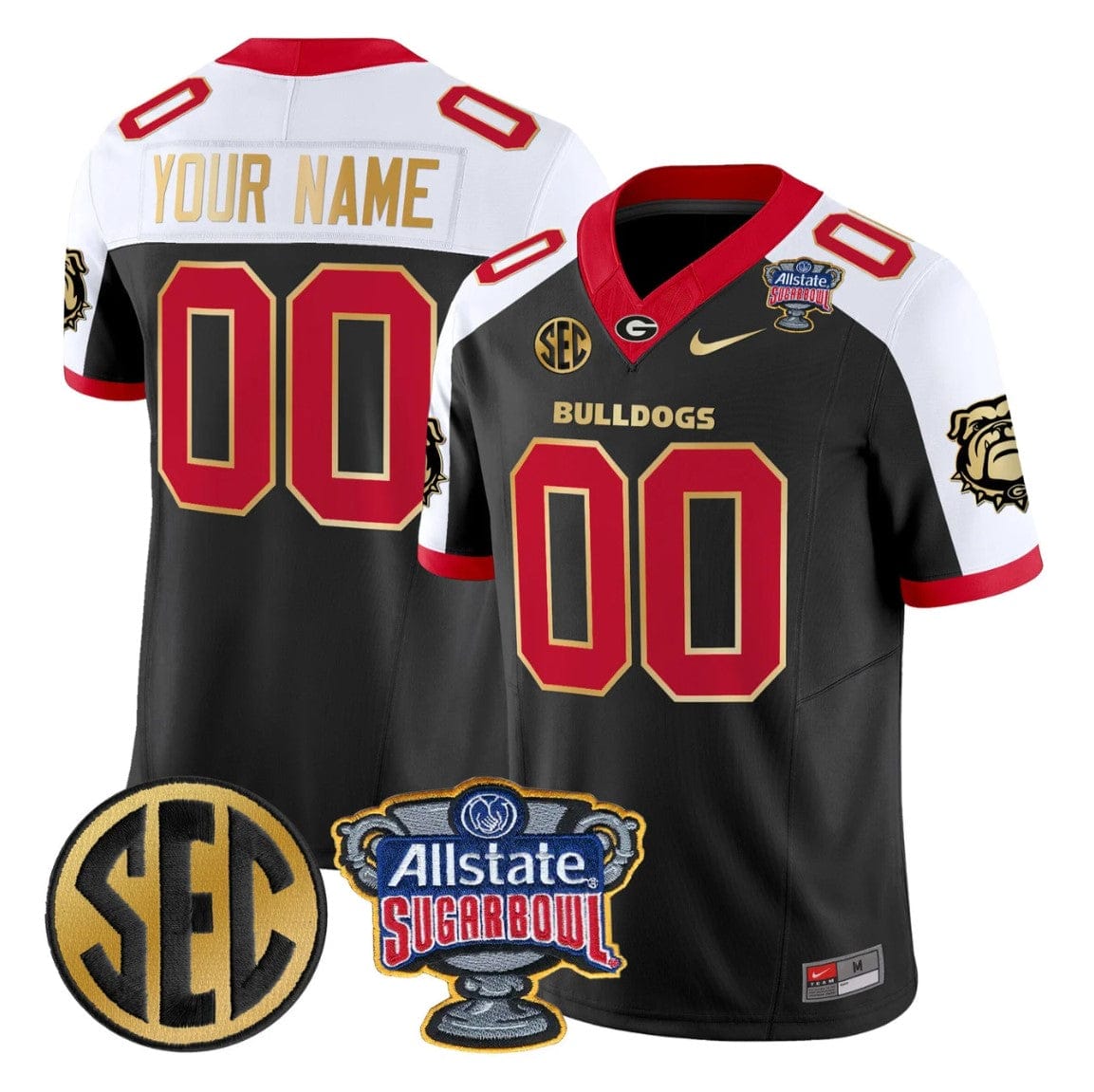 Custom Georgia Bulldogs Jersey Name, Number Sugar Bowl Patch Stitched - Image 3