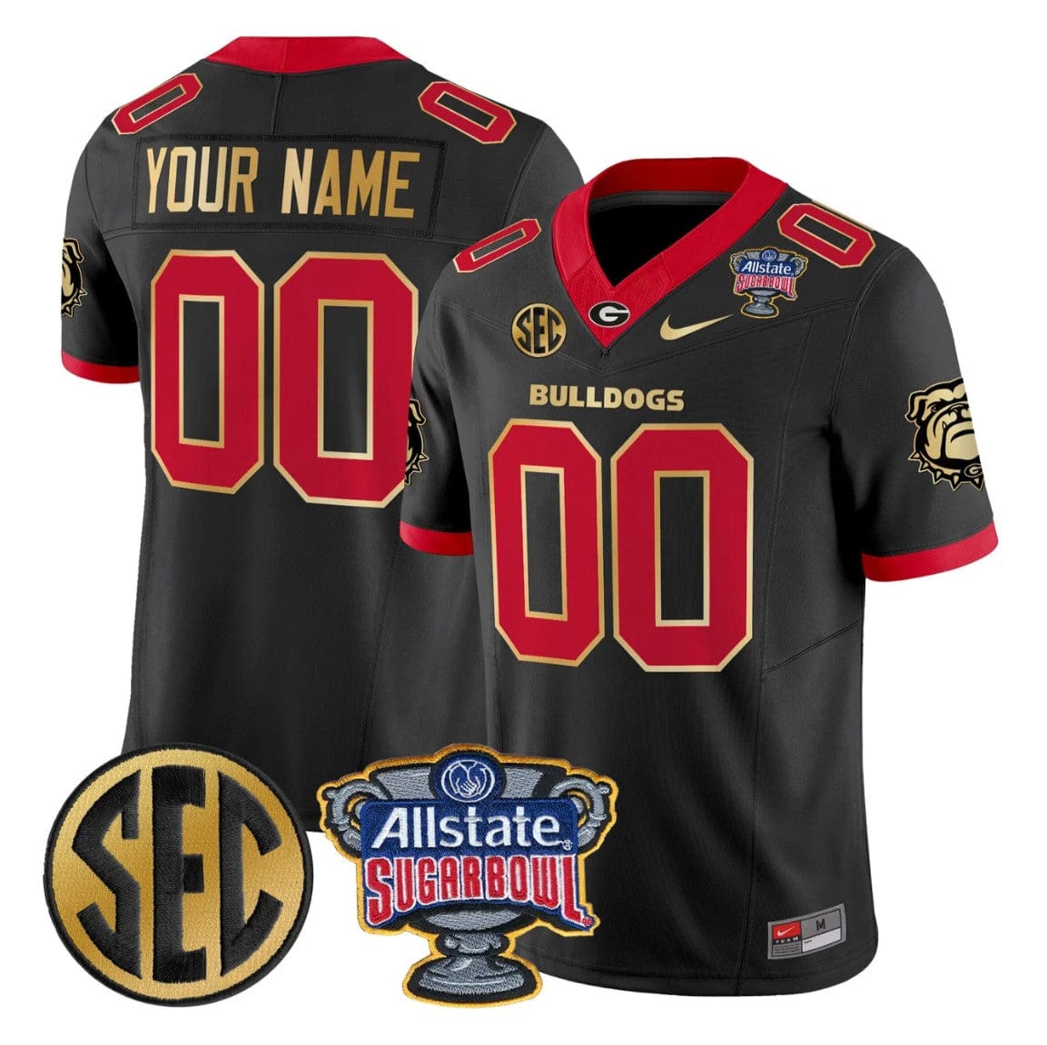 Custom Georgia Bulldogs Jersey Name, Number Sugar Bowl Patch Stitched - Image 4