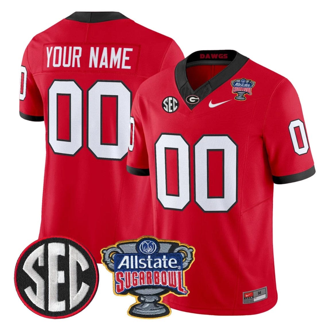 Custom Georgia Bulldogs Jersey Name, Number Sugar Bowl Patch Stitched - Image 5