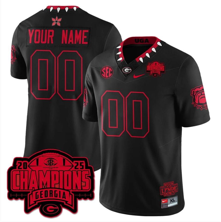 Custom Georgia Bulldogs Jersey Stranger Things SEC Football Champions - Image 2