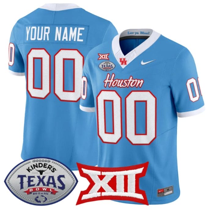 Custom Houston Cougars Jersey 2025 Texas Bowl Vapor Limited Stitched - Image 3