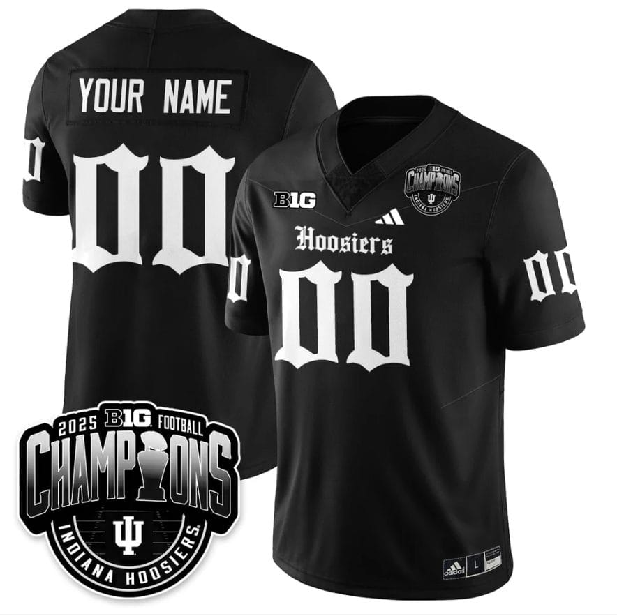 Custom Indiana Hoosiers Jersey Gothic Big 10 Champions Limited Stitched - Image 2