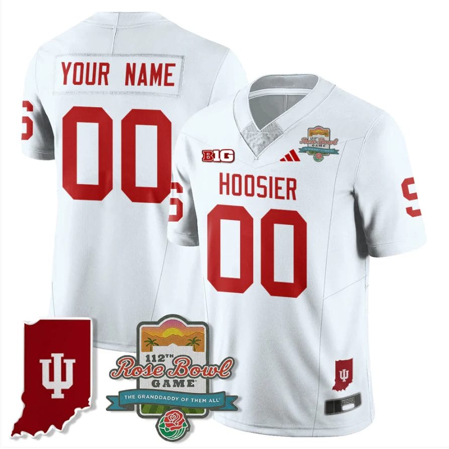Custom Indiana Hoosiers Jersey Rose Bowl 112th Patch Limited Stitched - Image 4