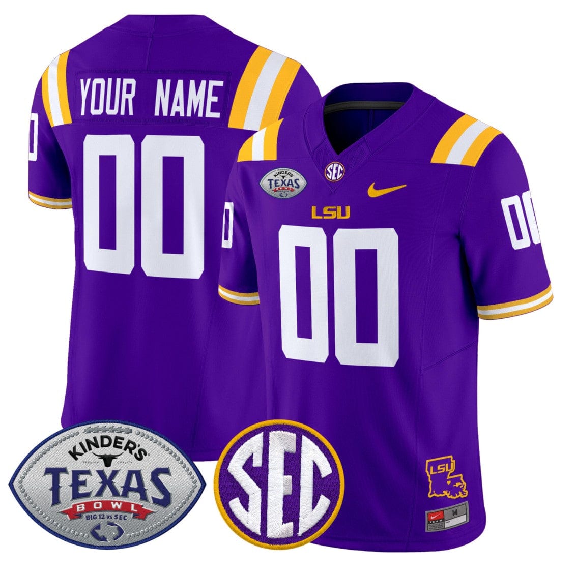 Custom LSU Tigers Jersey 2025 Texas Bowl Vapor Limited Stitched - Image 4