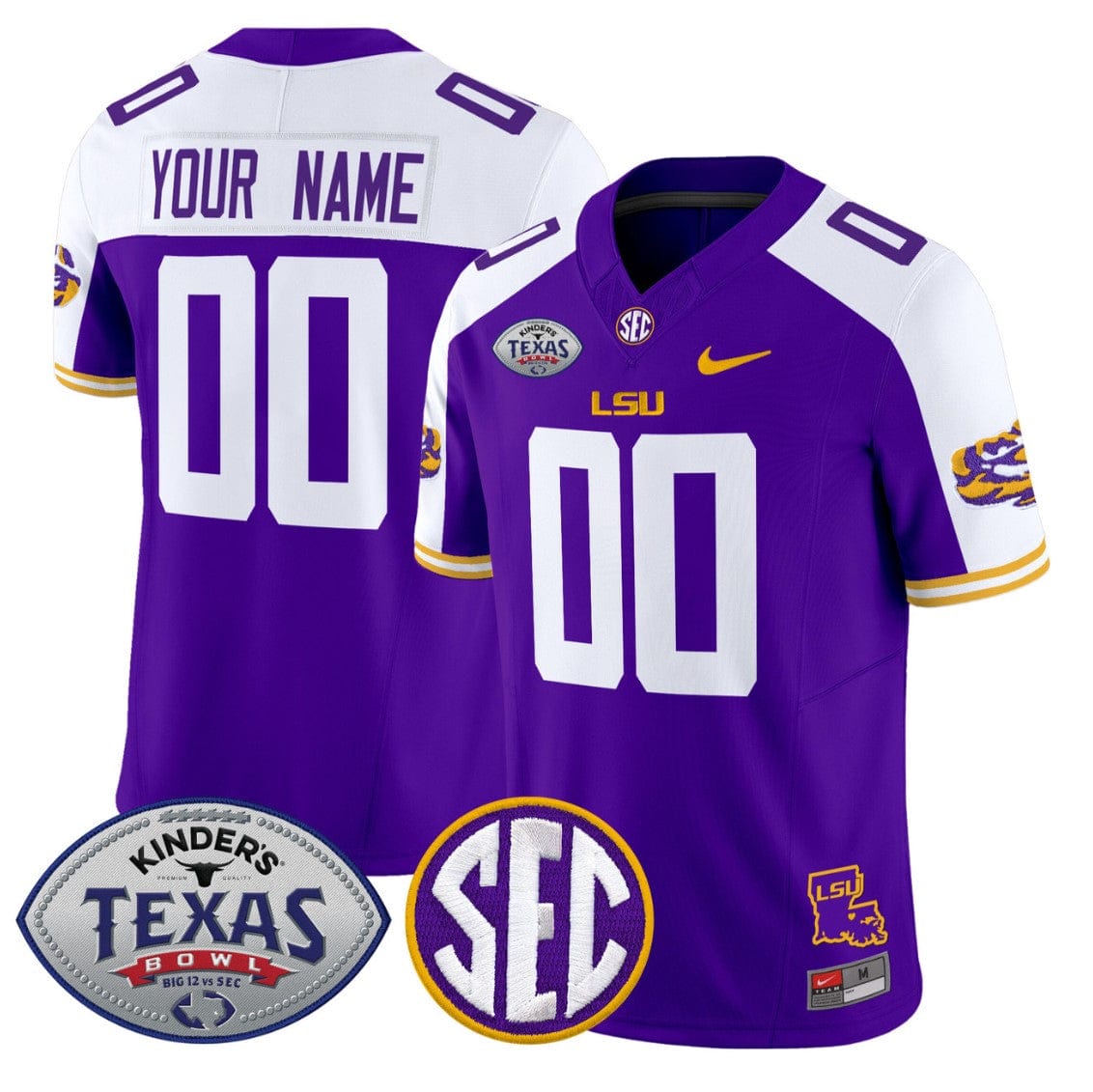 Custom LSU Tigers Jersey 2025 Texas Bowl Vapor Limited Stitched - Image 3