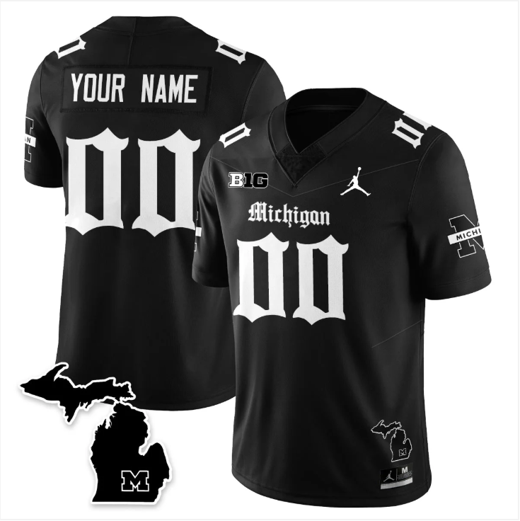 Custom Michigan Wolverines Jersey Gothic Vapor Limited Football Stitched - Image 2