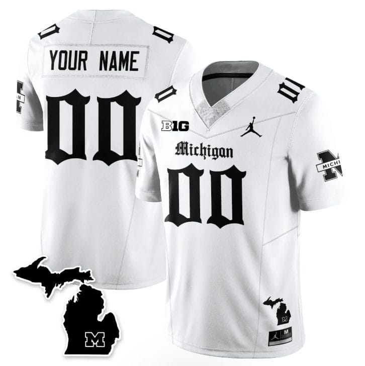 Custom Michigan Wolverines Jersey Gothic Vapor Limited Football Stitched - Image 3