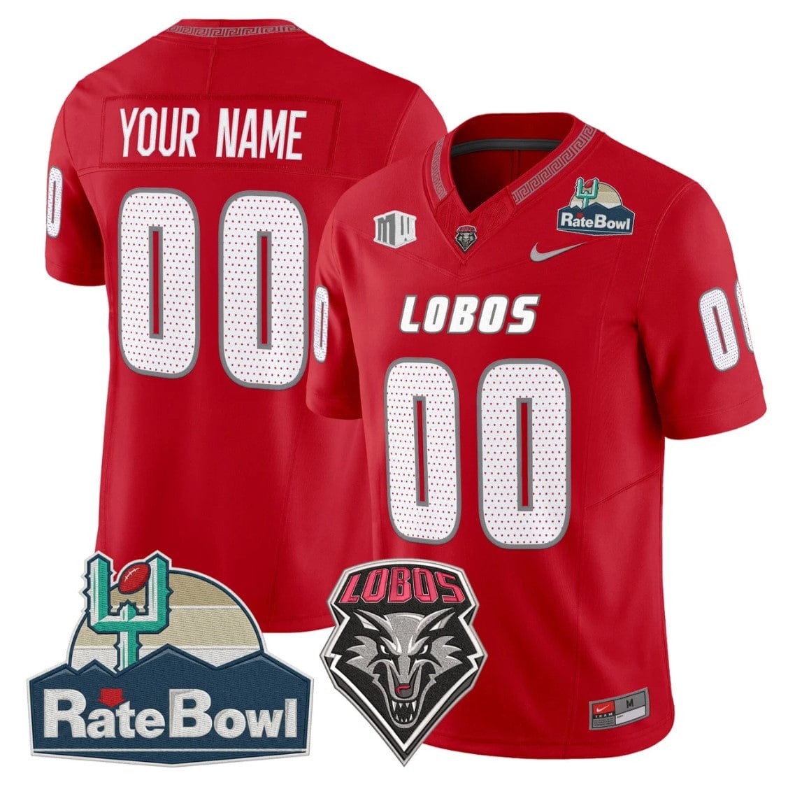Alternative view of Custom New Mexico Lobos Jersey 2025 Rate Bowl Vapor Limited Stitched