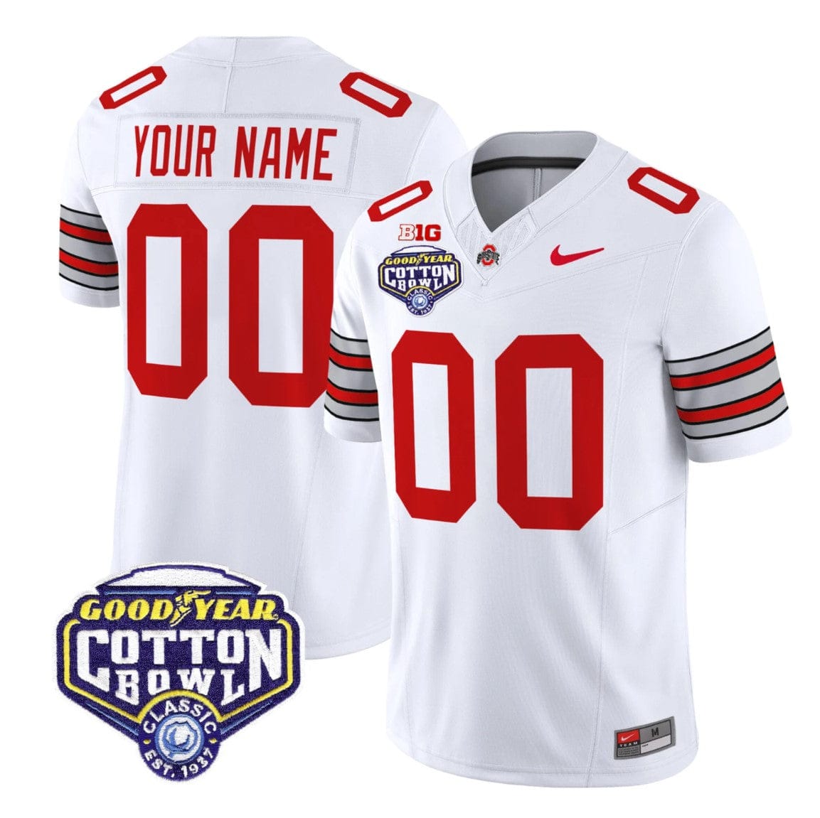 Custom Ohio State Jersey Heritage Stripe 2025 Cotton Bowl Patch Stitched - Image 4