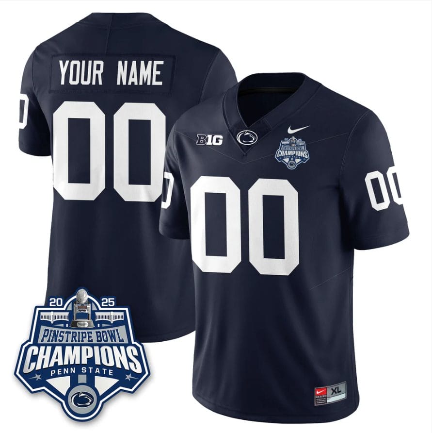 Custom Penn State Jersey 2025 Pinstripe Bowl Champions Vapor Stitched - Image 2
