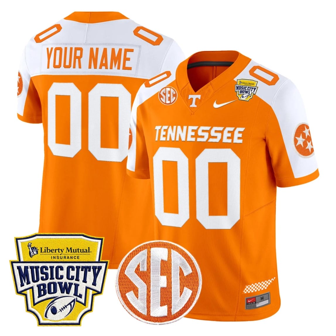 Custom Tennessee Vols Jersey Name, Number 2025 Music City Bowl Stitched - Image 2