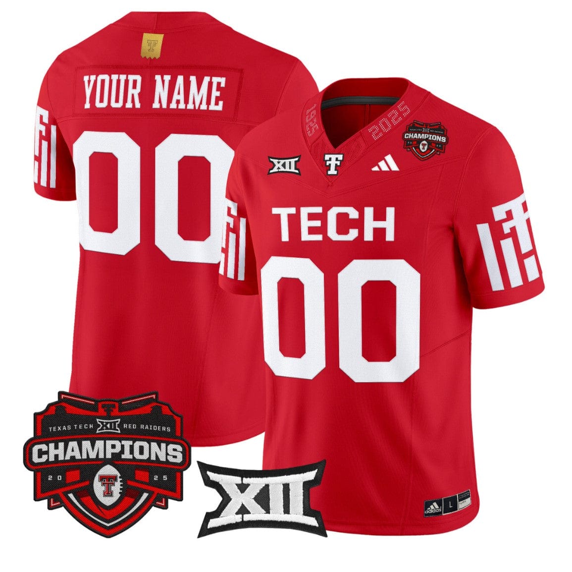 Custom Texas Tech Red Raiders Jersey 2025 Big 12 Champions Vapor Stitched - Image 2