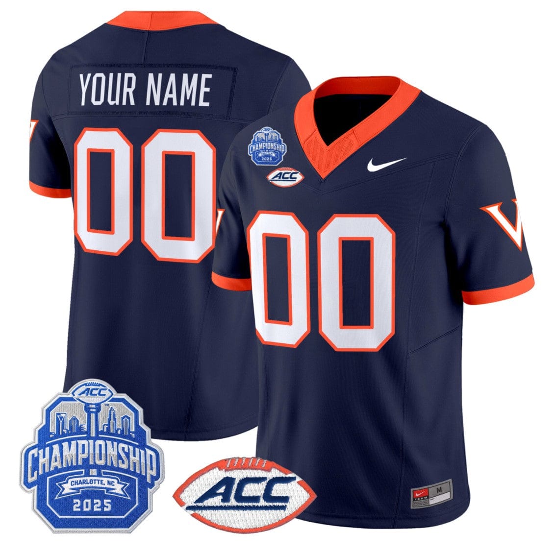 Custom Virginia Cavaliers Jersey 1995 Throwbacks 2025 ACC Championship Patch - Image 4