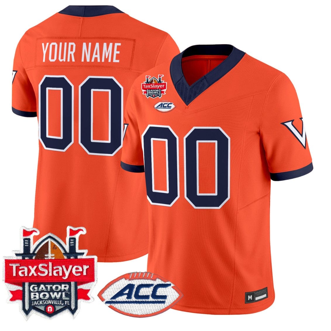 Custom Virginia Cavaliers Jersey 1995 Throwbacks Gator Bowl Patch Stitched - Image 3