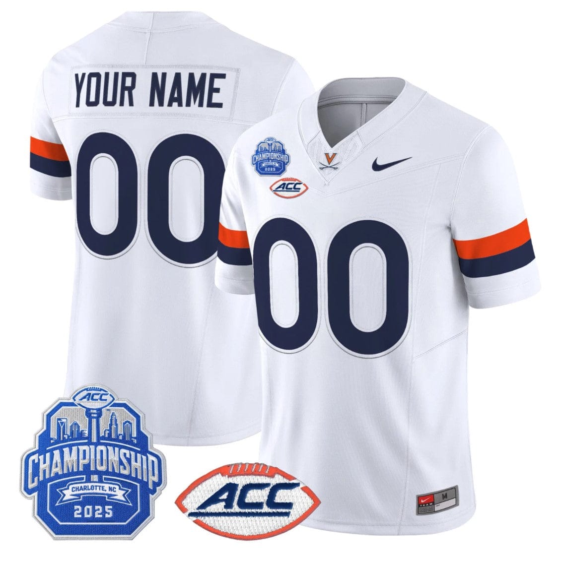 Alternative view of Custom Virginia Cavaliers Jersey Name, Number 2025 ACC Championship Stitched