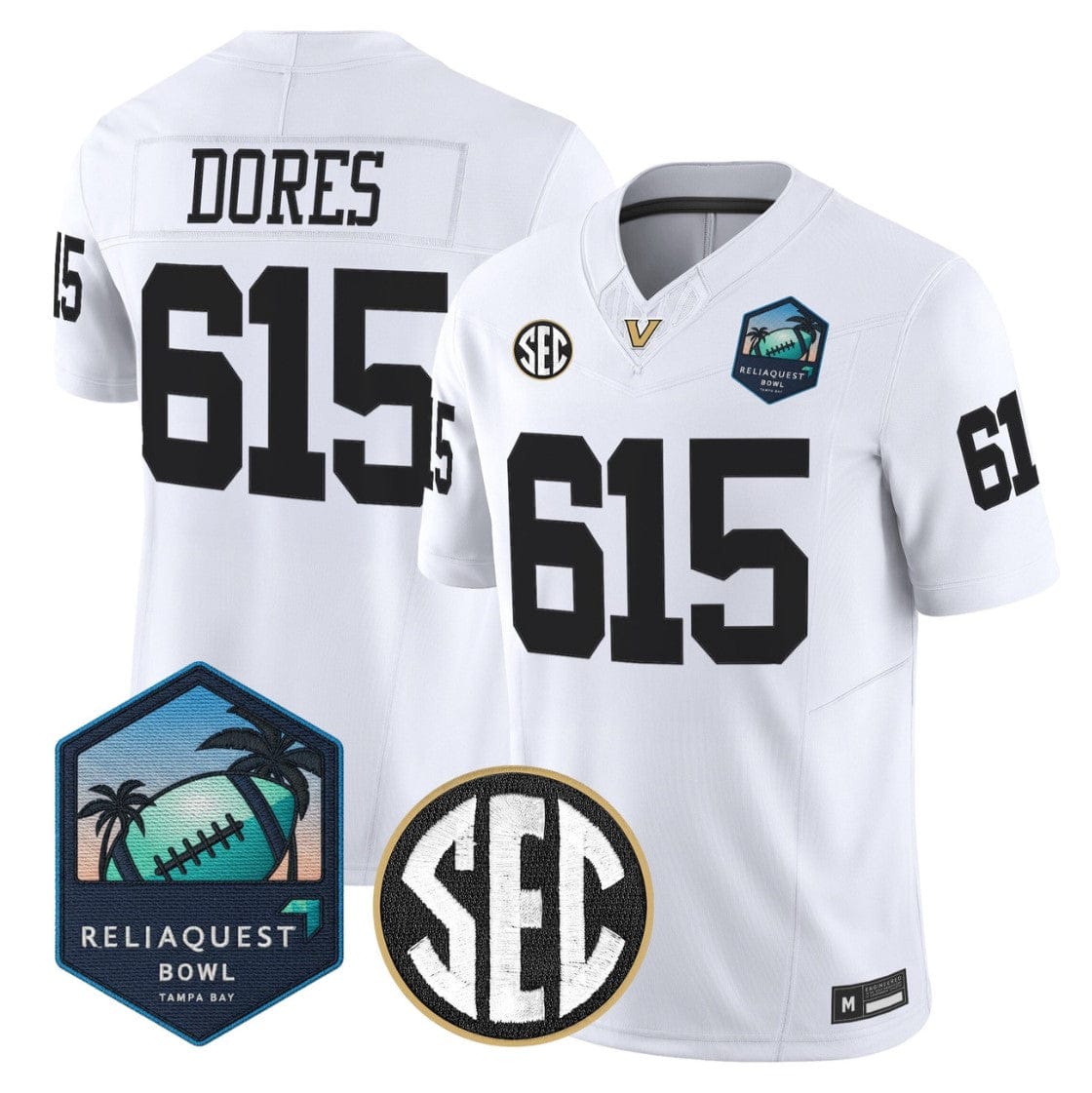 Dores Jersey #615 Vanderbilt Commodores 2025 ReliaQuest Bowl Stitched - Image 4
