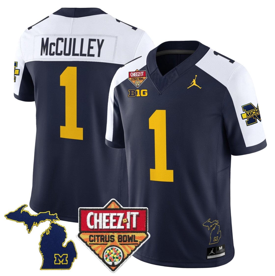 Donaven McCulley Jersey #1 Michigan Wolverines 2025 Cheez-It Citrus Bowl - Image 3
