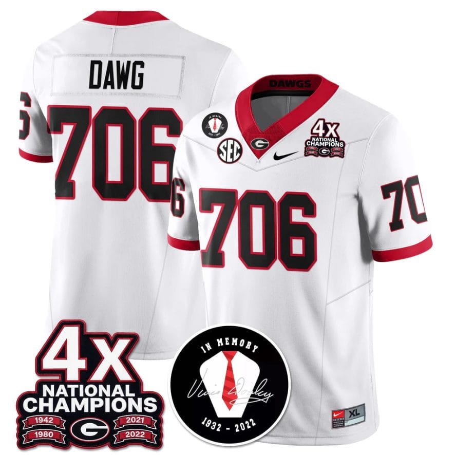 Dawg Jersey #706 Georgia Bulldogs 4x-Time National Champions Stitched - Image 5