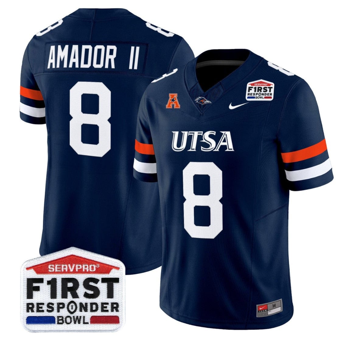 Alternative view of David Amador II Jersey #8 UTSA Roadrunners 2025 First Responder Bowl