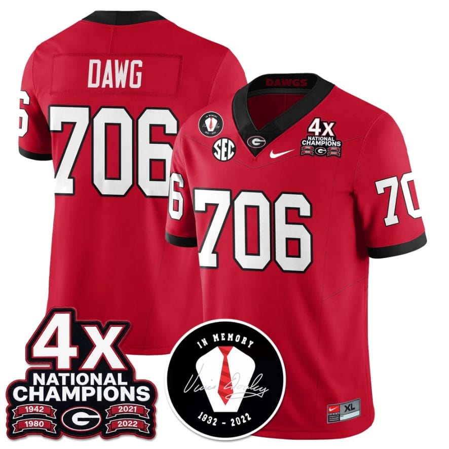 Dawg Jersey #706 Georgia Bulldogs 4x-Time National Champions Stitched - Image 4