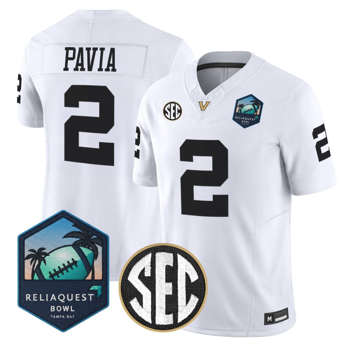 Diego Pavia Jersey #2 Vanderbilt Commodores 2025 ReliaQuest Bowl Stitched - Image 4