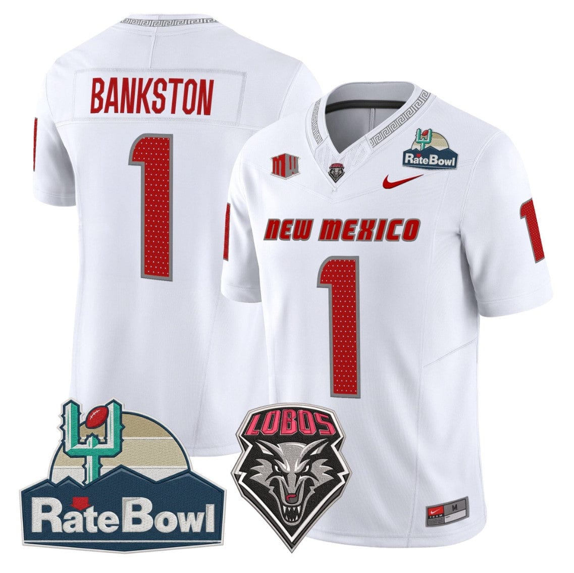 Damon Bankston Jersey #1 New Mexico Lobos 2025 Rate Bowl Vapor Stitched - Image 5