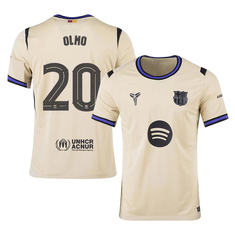 Dani Olmo #20 Barcelona 2025-26 Away Jersey – Cream