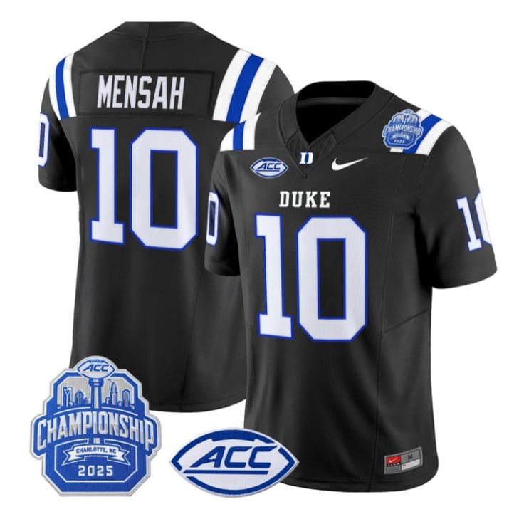 Alternative view of Darian Mensah Jersey #10 Duke Blue Devils 2025 ACC Championship Stitched