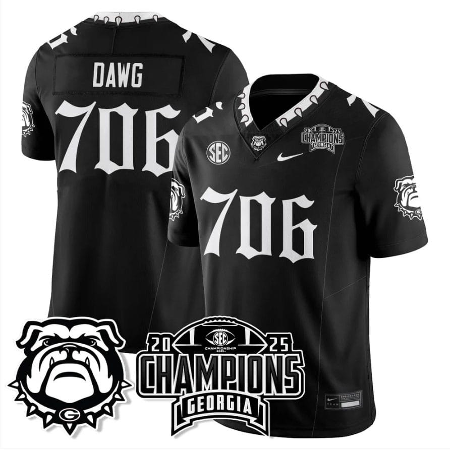 Alternative view of Dawg Jersey #706 Georgia Bulldogs Gothic SEC Football Champions Stitched