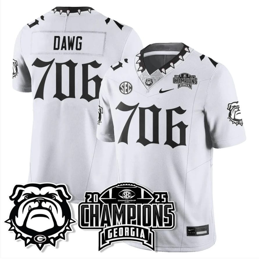 Dawg Jersey #706 Georgia Bulldogs Gothic SEC Football Champions Stitched - Image 3