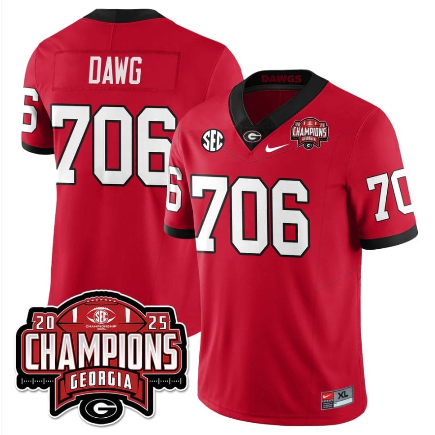 Dawg Jersey #706 Georgia Bulldogs SEC Champions Patch Vapor Stitched - Image 3