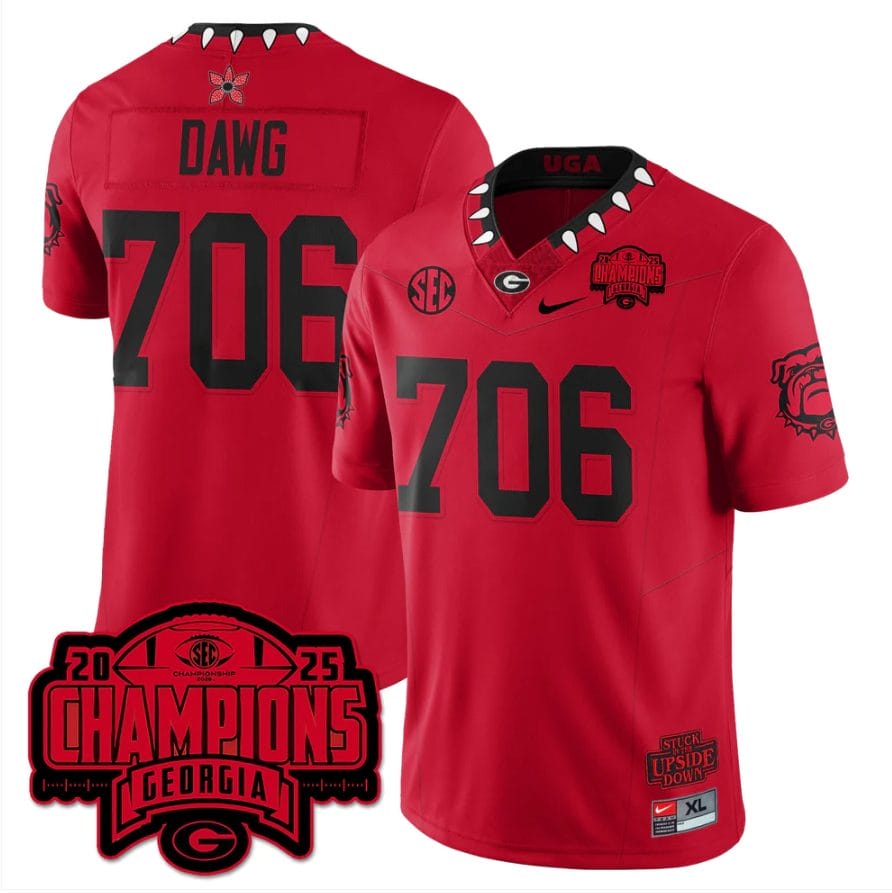 Dawg Jersey #706 Georgia Bulldogs Stranger Things SEC Champions Stitched - Image 3