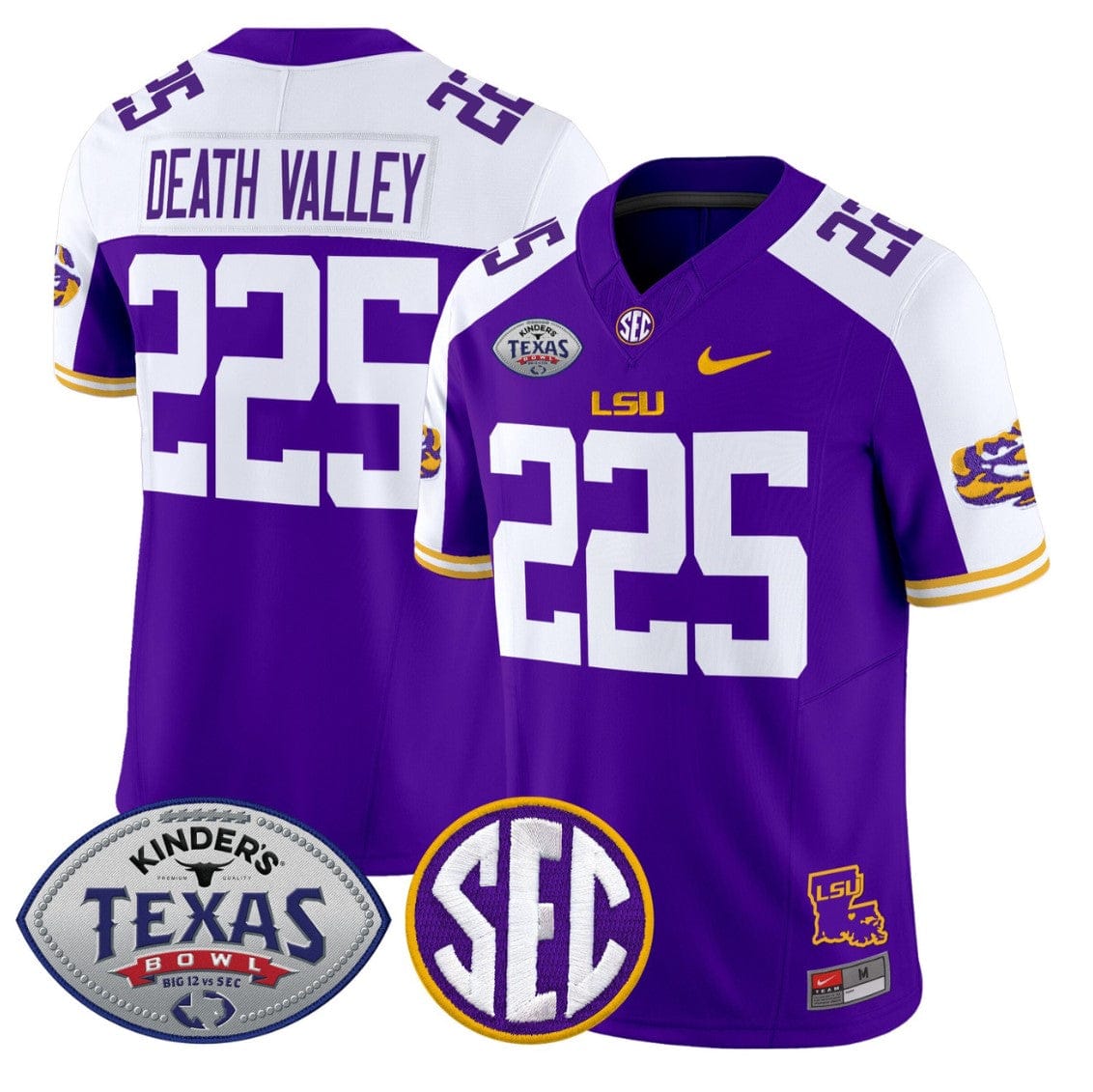 Death Valley Jersey #225 LSU Tigers 2025 Texas Bowl Vapor Stitched - Image 3