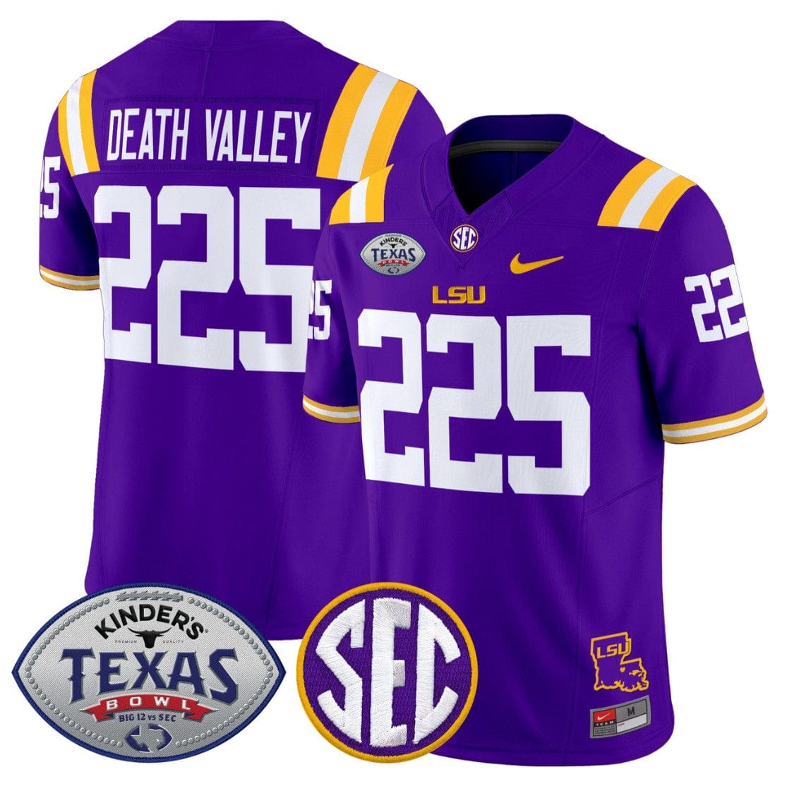 Death Valley Jersey #225 LSU Tigers 2025 Texas Bowl Vapor Stitched - Image 4