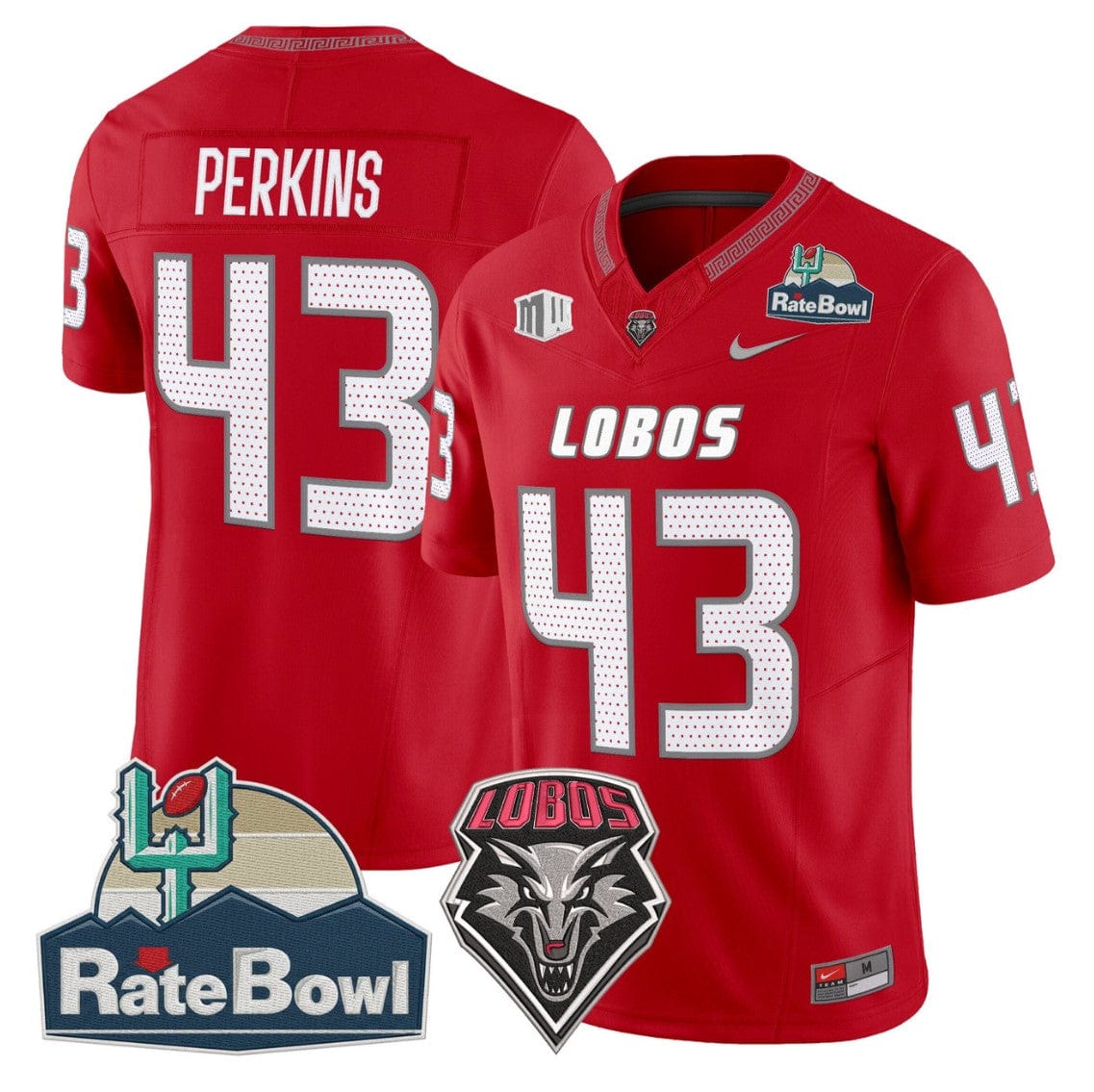Don Perkins Jersey #43 New Mexico Lobos 2025 Rate Bowl Vapor Stitched - Image 3