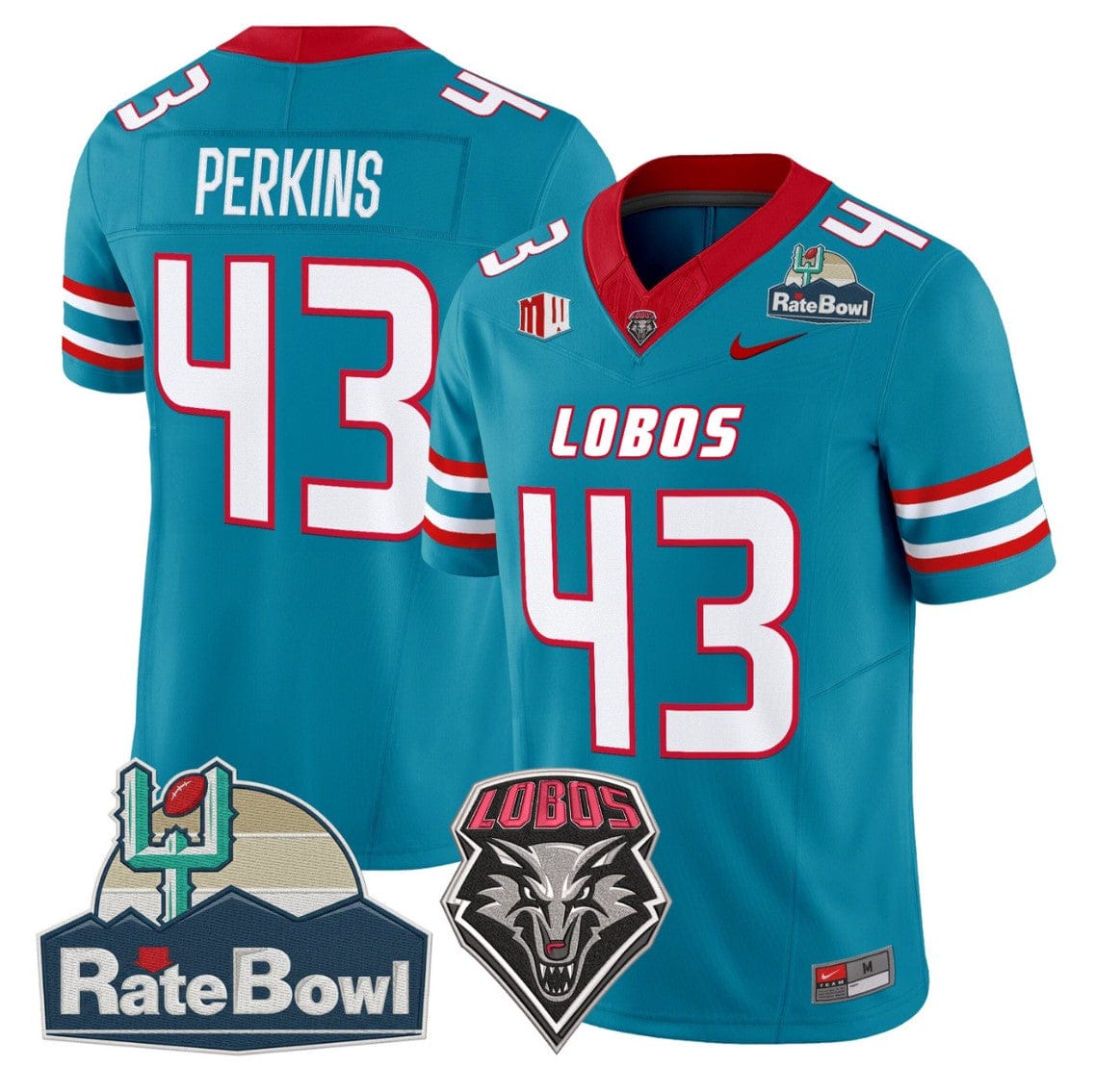 Don Perkins Jersey #43 New Mexico Lobos 2025 Rate Bowl Vapor Stitched - Image 4