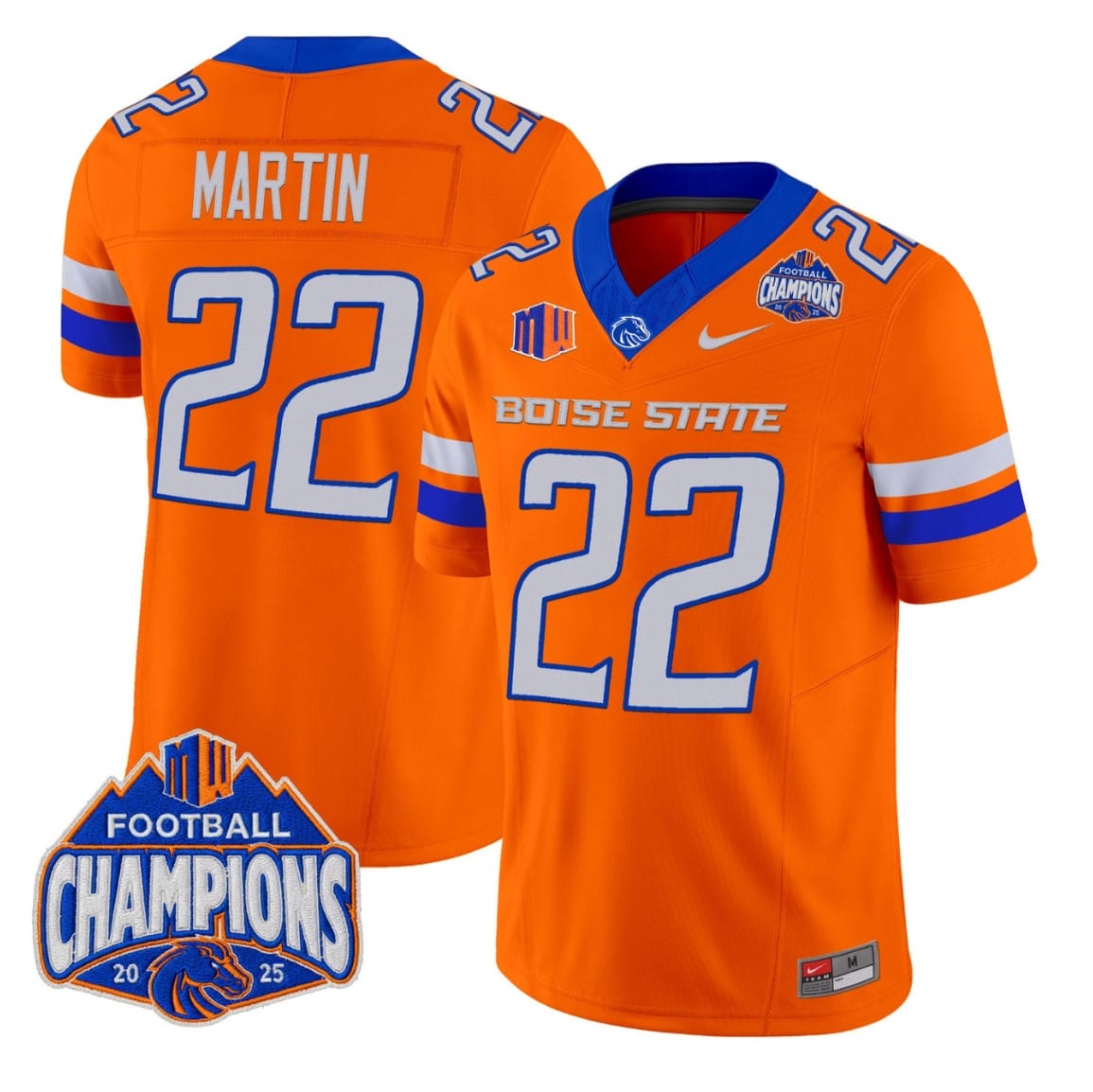 Doug Martin Jersey #22 Boise State Broncos 2025 Mountain West Champions - Image 3