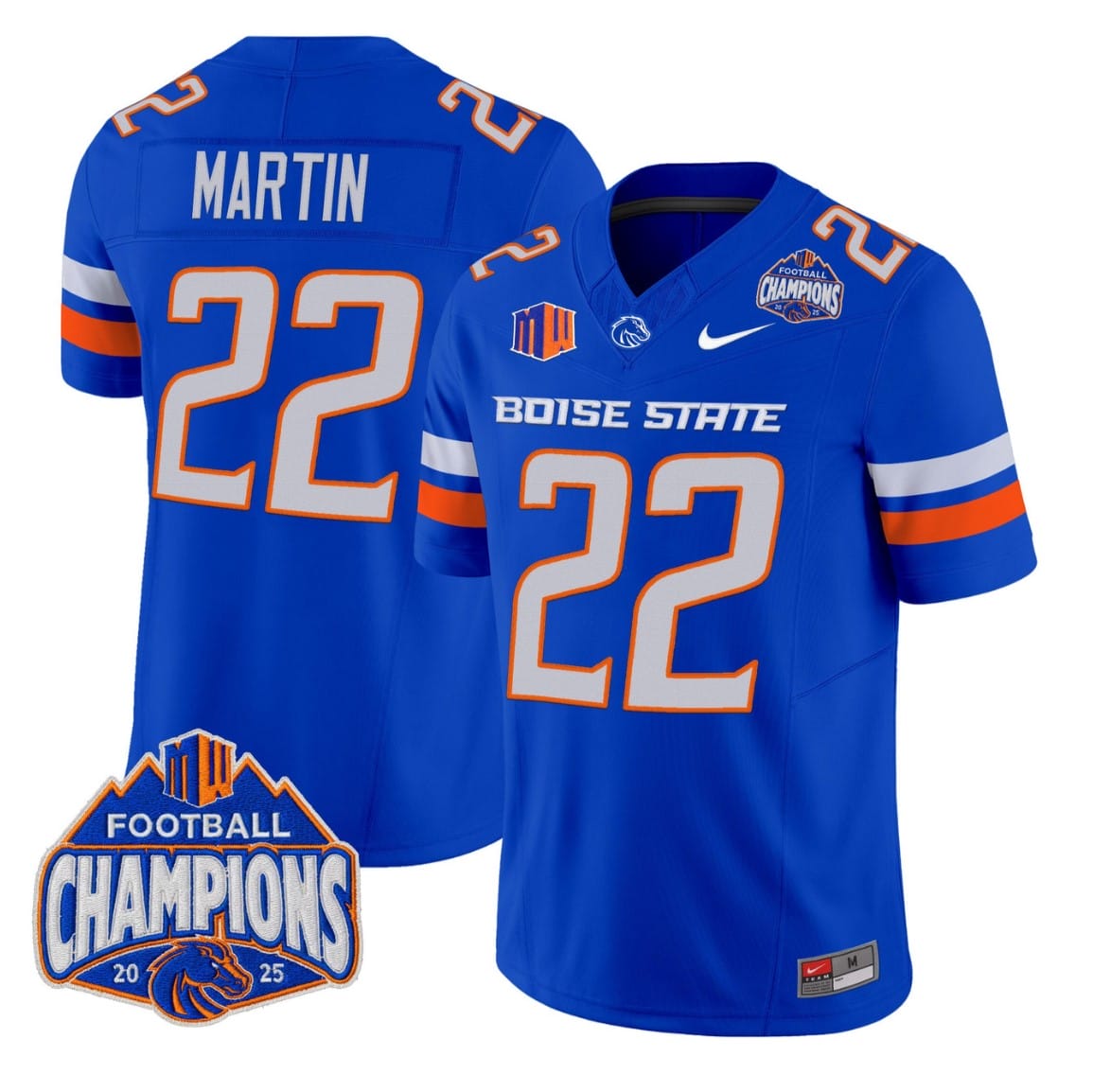 Doug Martin Jersey #22 Boise State Broncos 2025 Mountain West Champions - Image 4