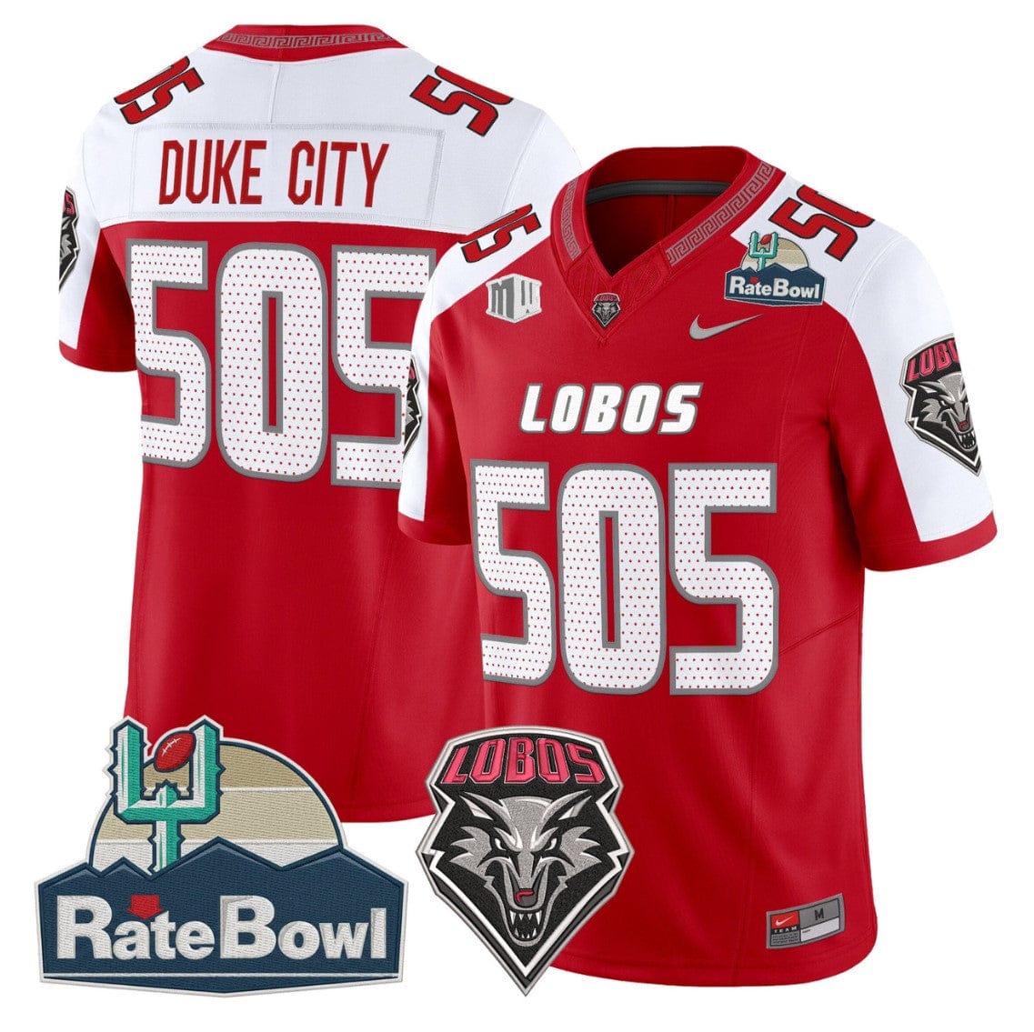 Alternative view of Duke City Jersey #505 New Mexico Lobos 2025 Rate Bowl Vapor Stitched