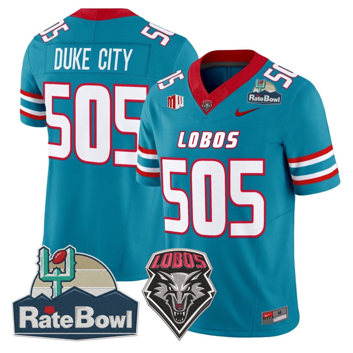 Duke City Jersey #505 New Mexico Lobos 2025 Rate Bowl Vapor Stitched - Image 4
