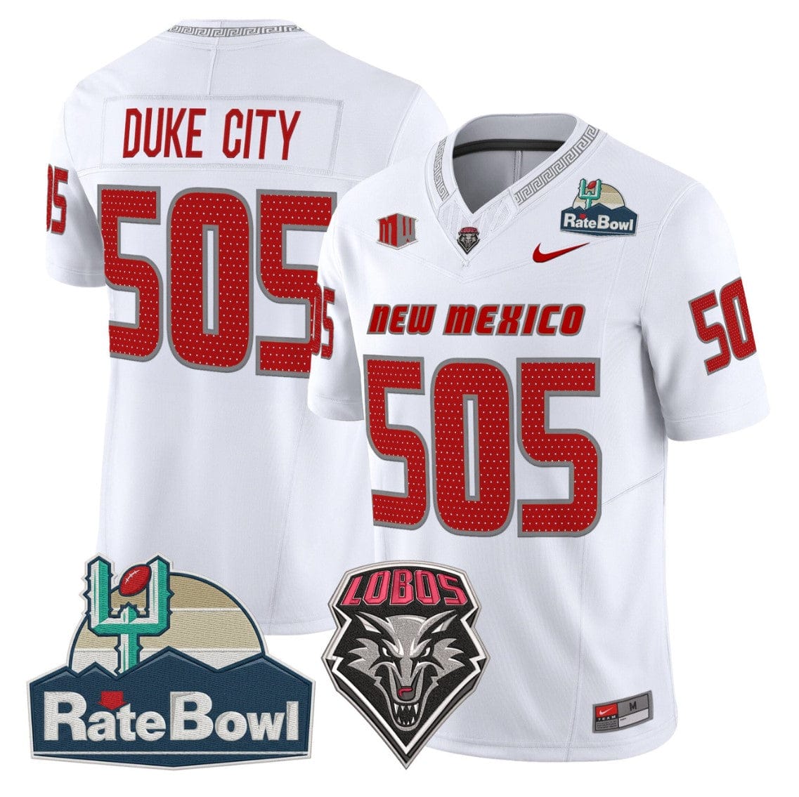 Duke City Jersey #505 New Mexico Lobos 2025 Rate Bowl Vapor Stitched - Image 5