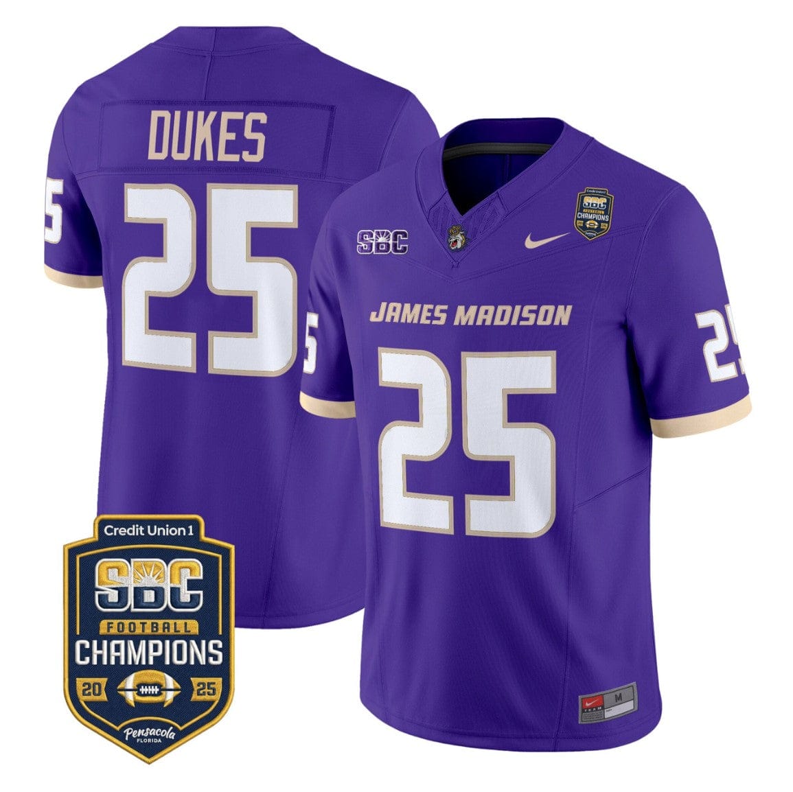 Dukes Jersey #25 James Madison Dukes 2025 SBC Champions Stitched - Image 4