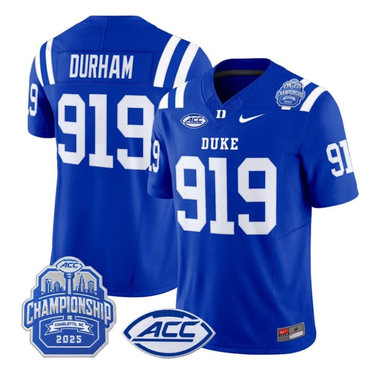 Durham Jersey #919 Duke Blue Devils 2025 ACC Championship Stitched - Image 3