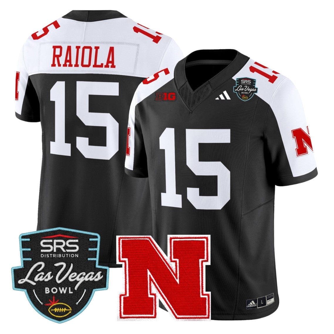 Alternative view of Dylan Raiola Jersey #15 Nebraska Cornhuskers 2025 Las Vegas Bowl Stitched