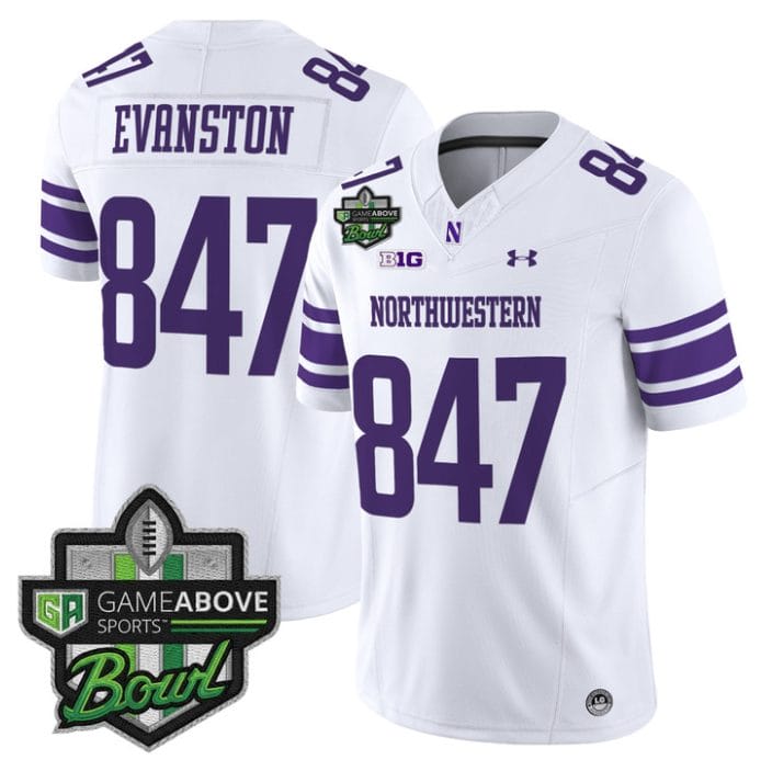 Evanston Jersey #847 Northwestern Wildcats 2025 GameAbove Sports Bowl - Image 3