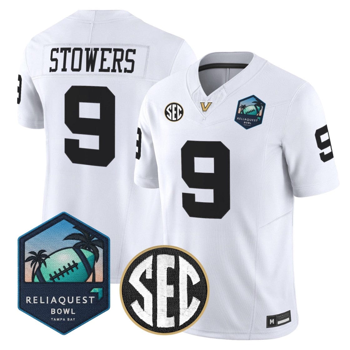 Eli Stowers Jersey #9 Vanderbilt Commodores 2025 ReliaQuest Bowl Stitched - Image 4
