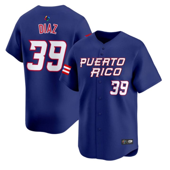 Alternative view of Edwin Diaz Jersey #39 Puerto Rico Baseball Classic 2026 Roster Stitched
