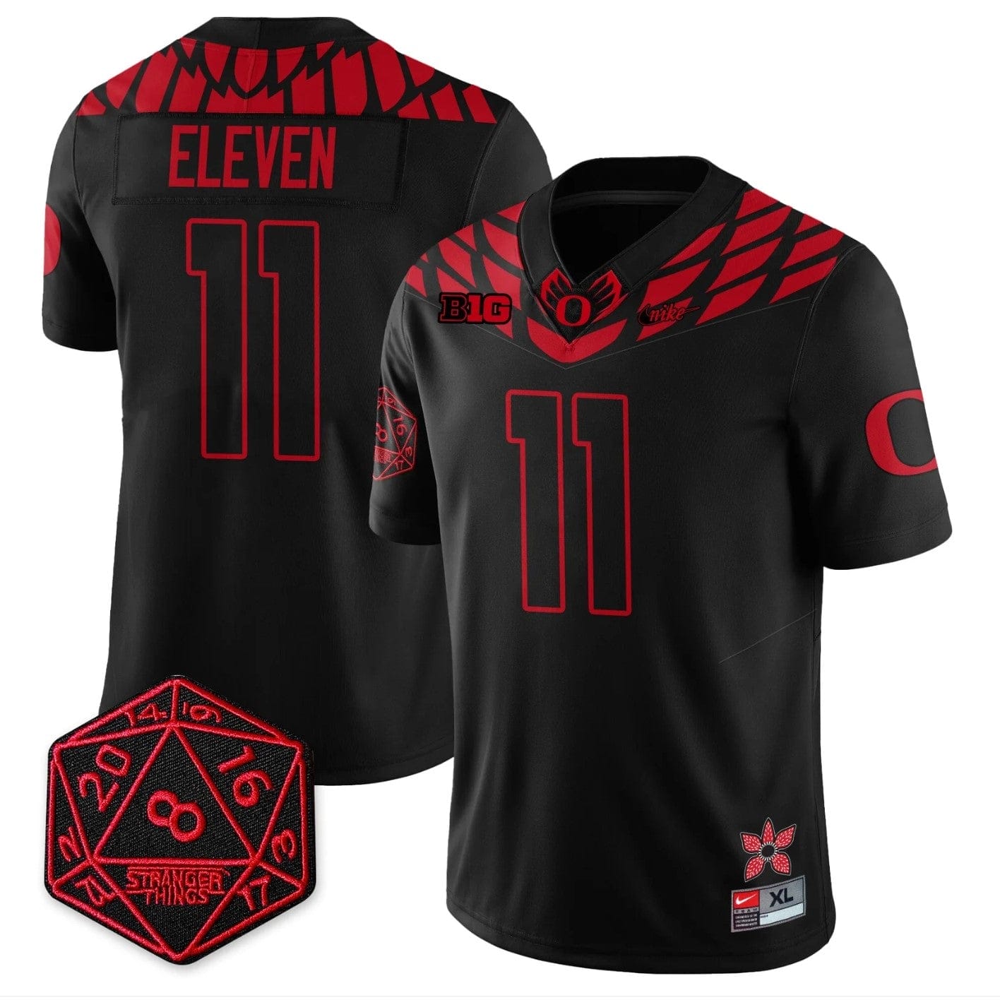 Alternative view of Eleven Jersey #11 Oregon Ducks Shoe Duck Stranger Things Vapor Stitched