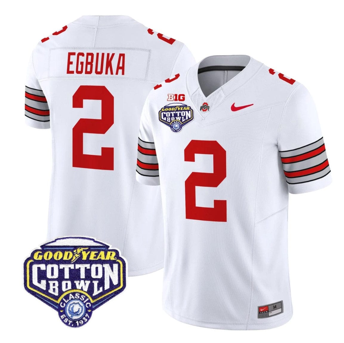 Emeka Egbuka Jersey #2 Ohio State Heritage Stripe 2025 Cotton Bowl Stitched - Image 4